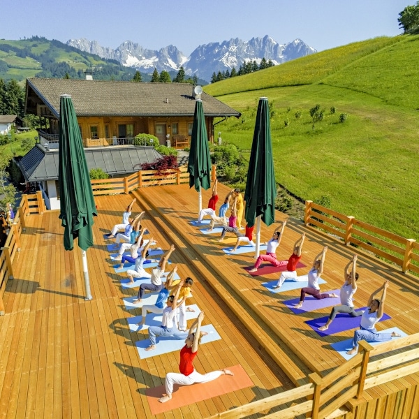 freiluftplattform yogastunde